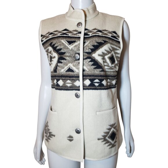 Orvis Southwestern Aztec Print Fleece Vest-Med Size - Picture 8 of 10